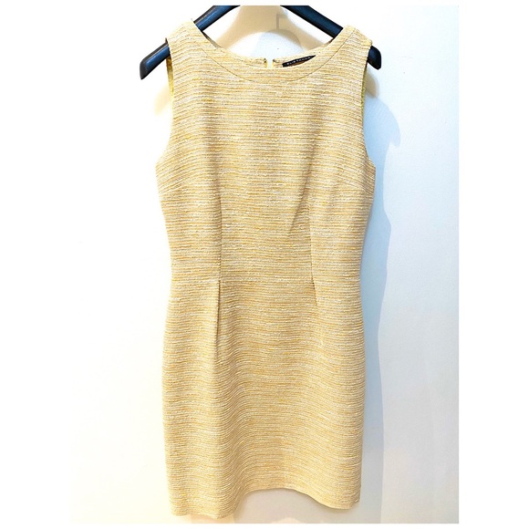 Elie Tahari Dresses & Skirts - Elie Tahari Yellow Tweed Sheath Dress